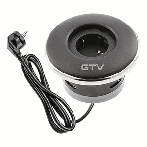 Подовжувач Круглий Врізний Shutter, 1Xschuko, Кабель З Вилкою 1,5М, Чорний (Ae-Gm1Sshu-20) GTV