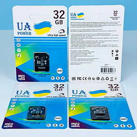 Карта пам'яті UA Power 32GB Ultra high speed U-1 Class 10 з адаптером SD