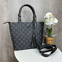 Качественная женская сумка Луи Витон с черной брючкой Louis Vuitton для девушки из экокожи Toyvoo Якісна