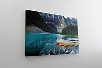 Картина на холсте KIL Art Лодки на горном озере 81x54 см (340) z16-2024