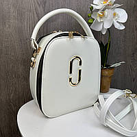Стильная каркасная сумка стиль Marc Jacobs мини сумка овальная Белая Toyvoo Стильна сумка каркасна стиль Marc