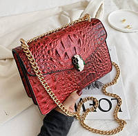Женская мини сумочка клатч змея рептилия сумка на цепочке под рептилию Toyvoo Жіноча міні сумочка клатч змія