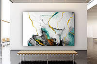 Картина в гостиную спальню для интерьера Красивый мрамор с золотом KIL Art 81x54 см (440) z16-2024