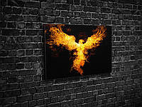 Картина в гостиную спальню для интерьера Огненная птица феникс KIL Art 81x54 см (452) z16-2024