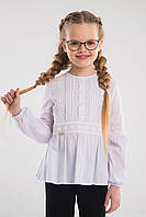 Блуза школьная для девочки Франциска Suzie белая 146 см