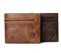 Мужской классический кошелек портмоне кожаный коричневый для мужчин из кожи. Toyvoo Чоловічий класичний