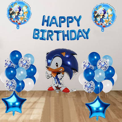 Фотозона з кульок Сонік з конфетті, фото 1