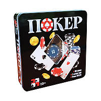 Настольная игра Покер в металлической коробке Toyvoo Настільна гра Покер в металевій коробці