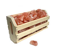 Гималайская розовая соль бани и сауны PRO Полка 10 кг 39х18х11 см CS, код: 7546785