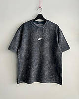 Серая Nike футболка мужская с логотипом на груди найк Toyvoo Сіра Nike футболка чоловіча з логотипом на грудях