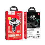 FM-трансмітер Hoco E75 Bravery PD30W+QC3.0 car BT FM transmitter Колір Синiй, фото 3