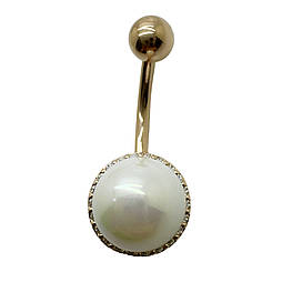 Сріблячка для пупка. 25х10 мм. Нержавіюча сталь