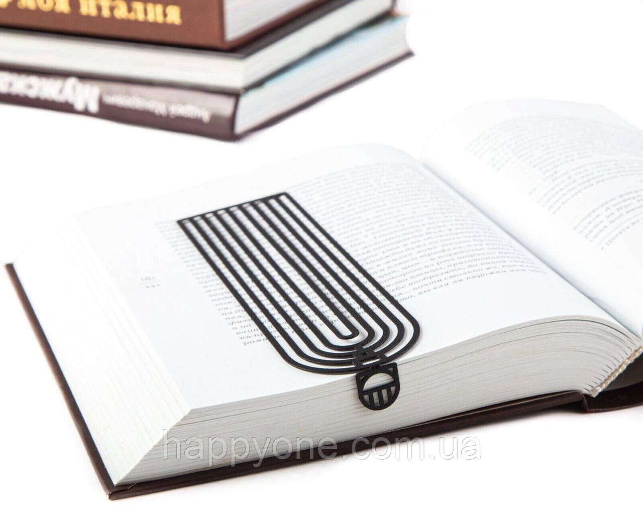 Книжкова закладка металева Арки (чорний), фото 1