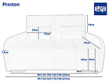 Диван розкладний єврокнижка викатний вперед BNB Preston 140см. М'які бильця, фото 6
