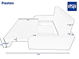 Диван розкладний єврокнижка викатний вперед BNB Preston 140см. М'які бильця, фото 7