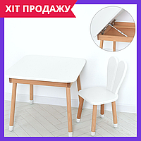 Детский столик и стульчик для занятий и игр деревянный Bambi 04-025W-TABLE белый