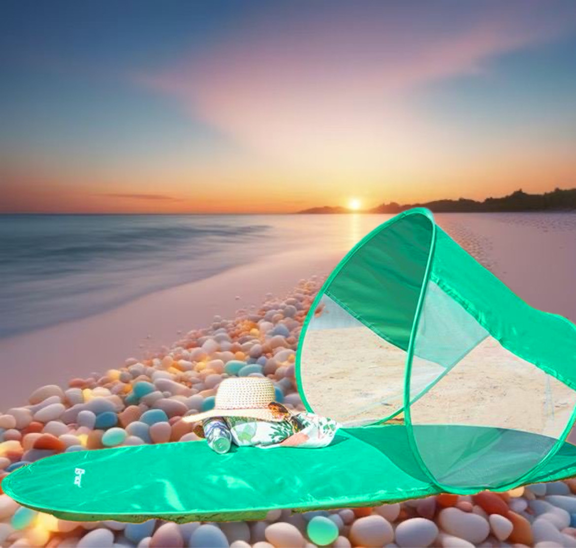 Пляжна підстилка з навісом автоматична Пляжний килимок з козирком BEACH POP UP MAT TRACER WITH SHELTER
