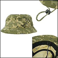 Армейская панамка камуфляжная, панама пиксель со шнуром полевая тактическая рип-стоп, панама армия