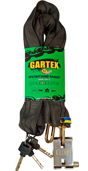 Протиугінний гартований ланцюг Gartex Z1-light-800-003 800мм, 5мм