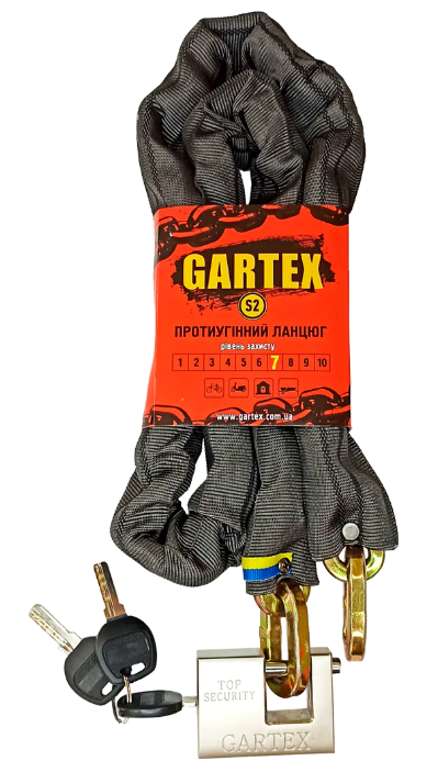 Протиугінний гартований ланцюг Gartex Z2-1000-003 8мм, 1000мм