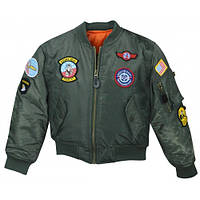 Детская куртка пилота Mc Allister MA1 Flight Jacket Top Gun (оливковый)