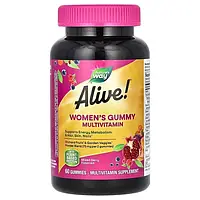 Nature's Way, Alive!, жевательные мультивитамины для женщин премиального качества, со вкусом винограда, вишни,