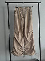 Стильные брюки для девочки, Штаны карго парашуты подростковые, Широкие штаны для девочек подростков 152