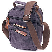 Небольшая мужская сумка из плотного текстиля 21243 Vintage Черная z19-2024