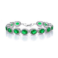 Жіночий браслет - Кришталева грона (Сріблястий із зеленим)