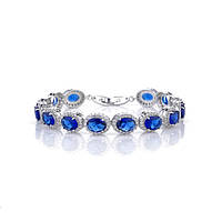 Жіночий браслет - Кришталева грона (Сріблястий з синім)