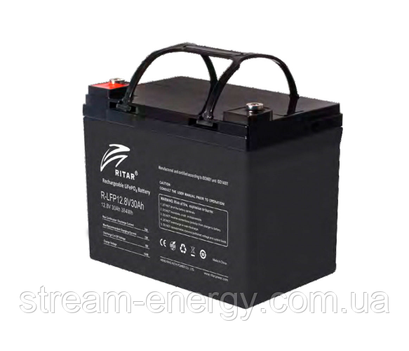 Акумулятор LiFePO4 Ritar 30Ah 12,8V, фото 1