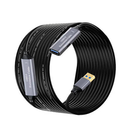 USB 3.0 подовжувач активний репітер, кабель AM – AF з Type-C, 10м, Premium, фото 1
