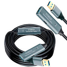 USB 3.0 подовжувач активний репітер, кабель AM – AF з Type-C, 10м, Premium, фото 3