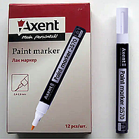 Маркер краска белый Paint Axent 2570 12шт лак маркер белый для резины шин