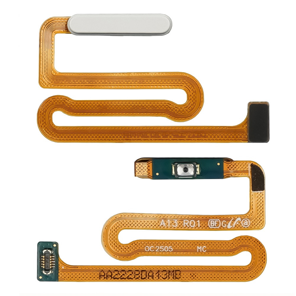 DR Шлейф для Samsung A135 Galaxy A13 з кнопкою вмик./вимк. білим сканером відбитка пальця, фото 1