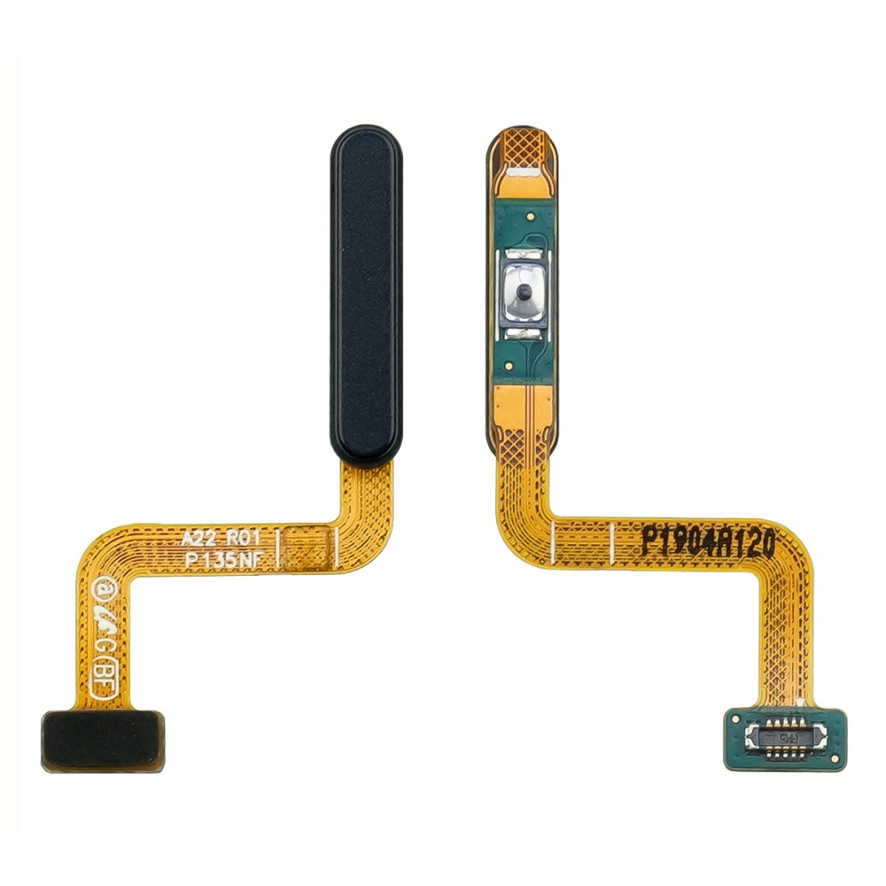 DR Шлейф для Samsung A225 Galaxy A22 з кнопкою вмик./вимк. чорним сканером відбитка пальця, фото 1