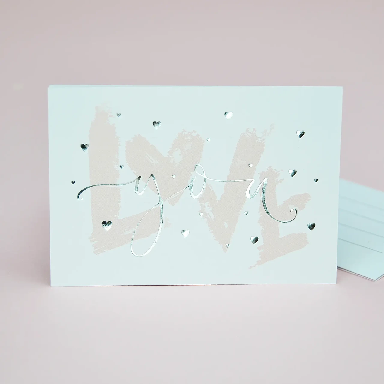 Міні листівка з тисненням "Love you"
