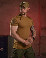 Тактическая футболка койот с липучками, качественная футболка койот влагоотводящая армейская зсу as227