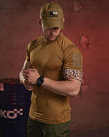 Тактическая футболка койот для пехоты с липучками, футболка армейская потоотводящая зсу cooltuch qu388