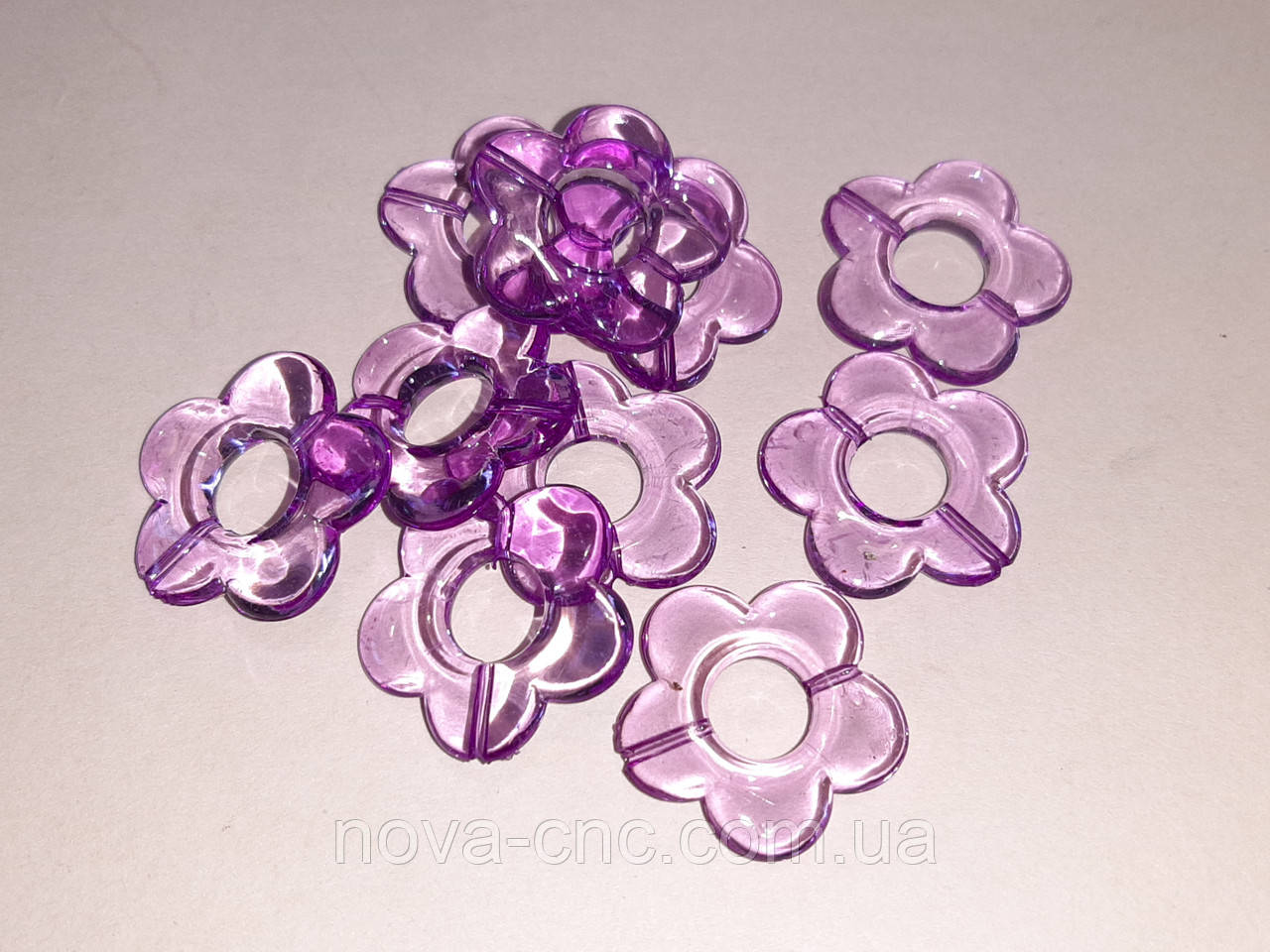 Намистини акрил "Квіти" бузковий 30 мм 500 грам