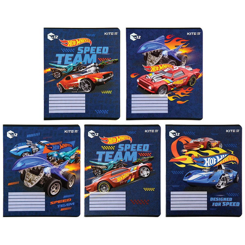 Зошит шкільний Kite Hot Wheels HW22-234, 12 аркушів, лінія
