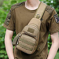 Тактичний слінг через плече для солдата, сумка-рюкзак військових (бежева)