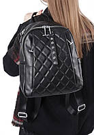 Рюкзак жіночий із натуральної шкіри. Чорний рюкзак міський шкіряний (434)