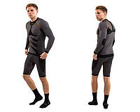 Комплект для фитнеса реглан+шорты Spaio Simple мужской черный/оранжевый L (590128230201912)