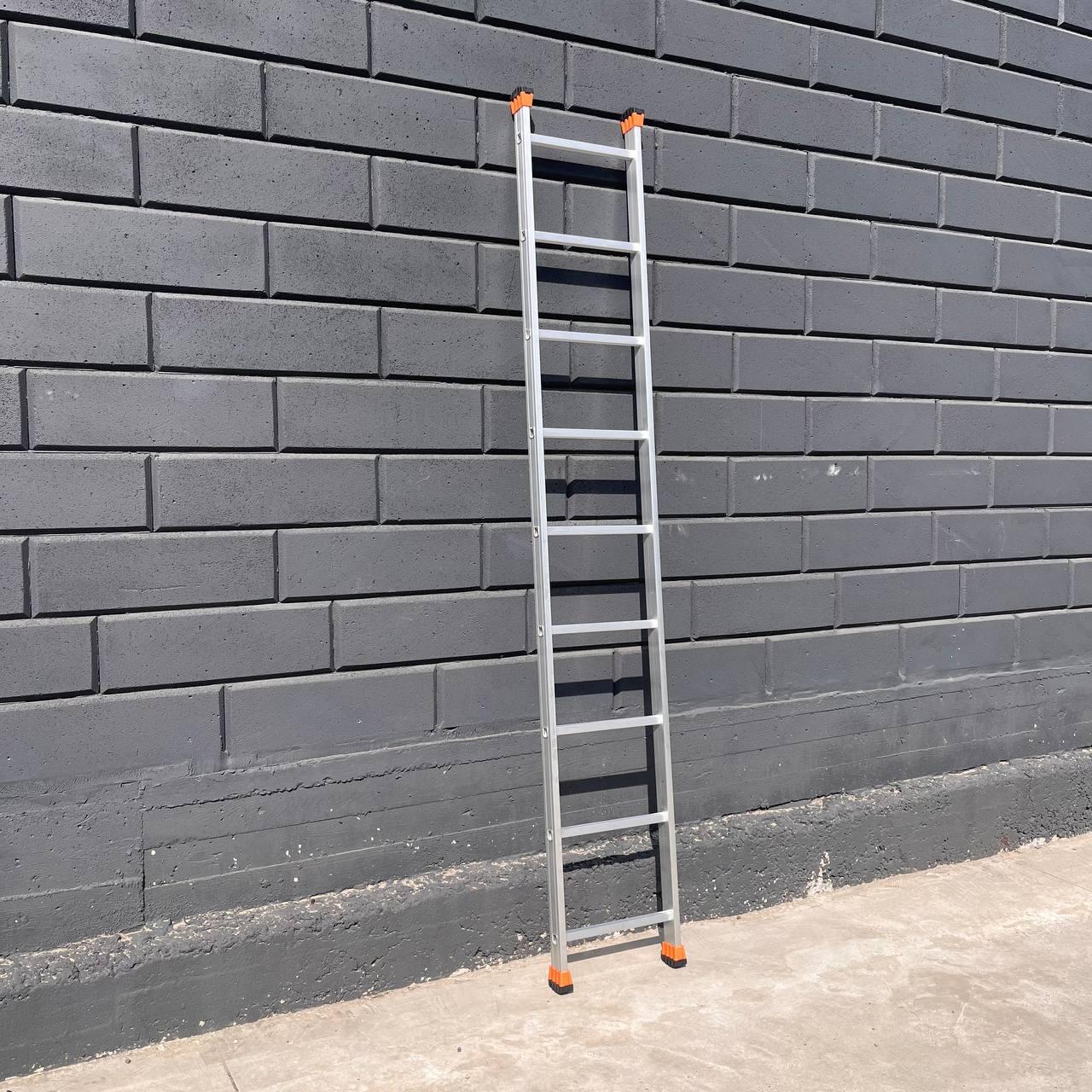 Лестница приставная алюминиевая 3 метра на 9 ступенек - фото 4 - id-p1166466367
