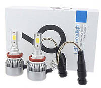 Светодиодные LED лампы для фар автомобиля С6-H11 Turbo 6500К ag