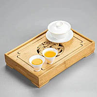 Стол для чайной церемонии бамбук Yokohama 35 см * 23 см, Подставка для чаепития, Чайная доска чабань для чая