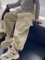 Детские штаны карго унисекс цвет песочный, бежевые спортивные штаны, джогеры для детей и подростков