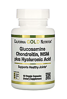 California Gold Glucosamine Chondroitin MSM plus Hyaluronic Acid 60 Veggie Capsules