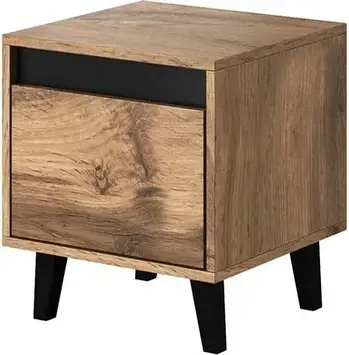 Шафа High Glossy Furniture Komplet Szafek Nocnych North 40cm 1 Szuflada Dąb Wotan Antracyt